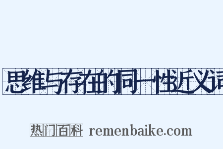 思维与存在的同一性近义词是什么意思的图片